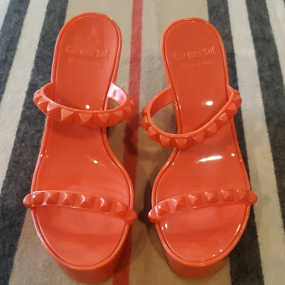 Carmen Sol Tonino Wedge Sandal Left Size 9/39 Right Size 10/40 - Picture 3 of 9